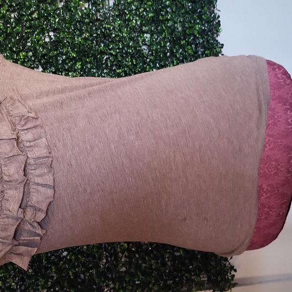 Active Basic Ruffled Tank Top - Brown - Picture 4 of 5